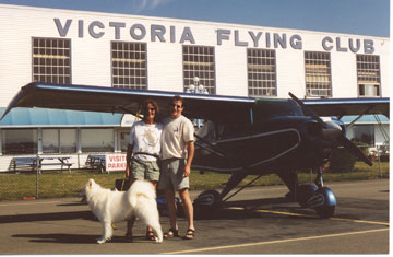 Tied-down at the airport in Vacoouver, British Columbia