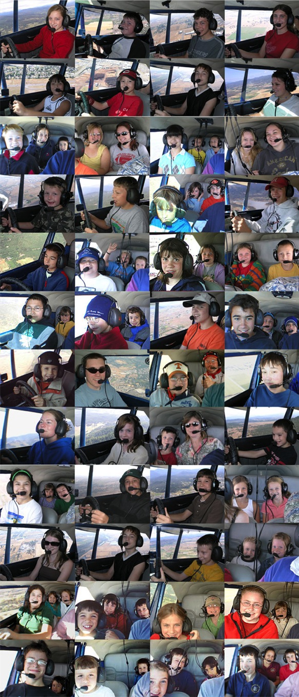 Collage of some of the Young Eagles who have flown Blue